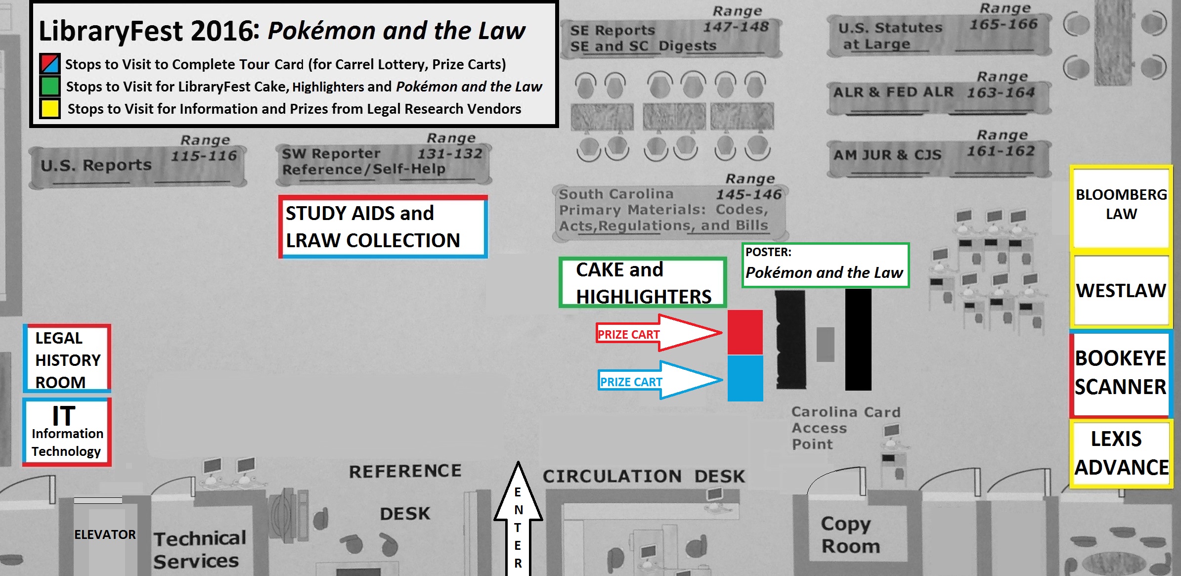 map of 1st floor of law library